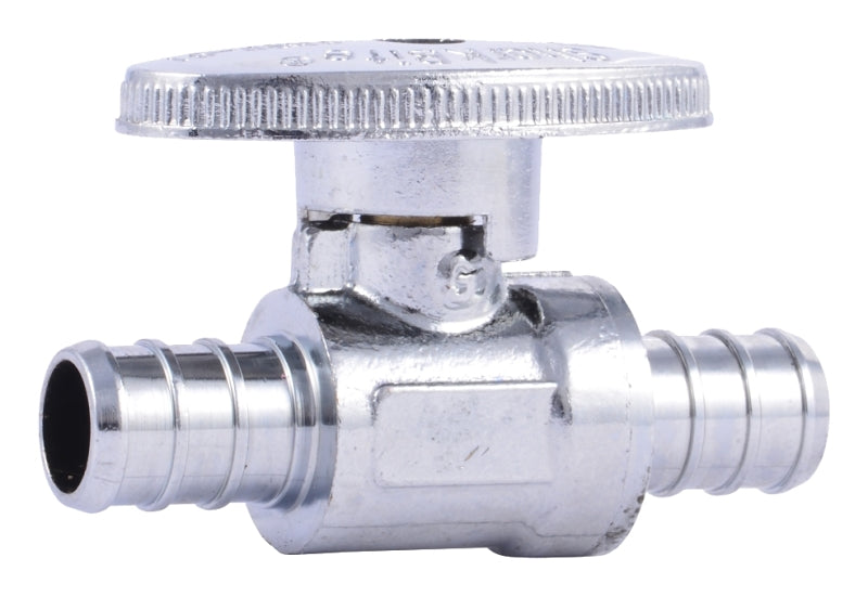 SHARKBITE SharkBite COLORmaxx 23063LF Straight Stop Valve, 1/2 in Connection, Barb, 80 psi Pressure, Brass Body PLUMBING, HEATING & VENTILATION SHARKBITE