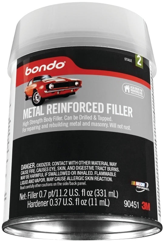 BONDO Bondo 90451 Reinforced Filler, 0.7 pt Can, Putty, Pungent Metallic AUTOMOTIVE BONDO
