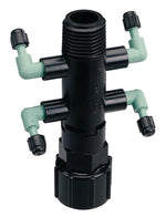 ORBIT IRRIGATION PRODUCTS Orbit 67060 Manifold, 1/2 x 1/4 in Connection, Thread x Barb, 4-Port, 1/4 in Tubing, Black LAWN & GARDEN ORBIT IRRIGATION PRODUCTS