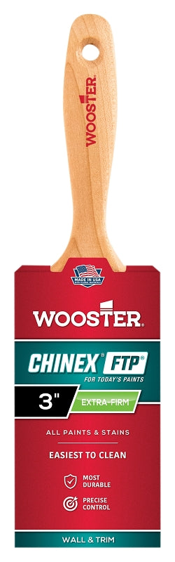 WOOSTER BRUSH Wooster 4413-3 Paint Brush, 3 in W, 3-3/16 in L Bristle, Synthetic Fabric Bristle, Varnish Handle PAINT WOOSTER BRUSH