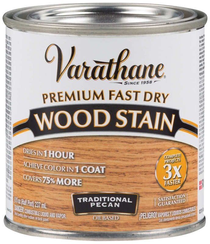 VARATHANE Varathane 262032 Wood Stain, Traditional Pecan, Liquid, 0.5 pt, Can PAINT VARATHANE