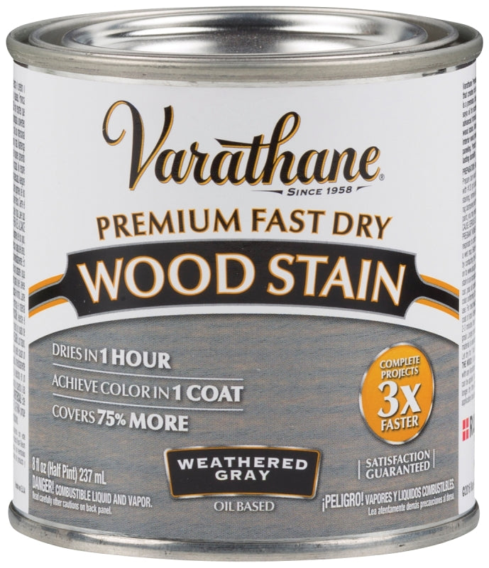 VARATHANE Varathane 269398 Wood Stain, Weathered Gray, Liquid, 0.5 pt, Can PAINT VARATHANE