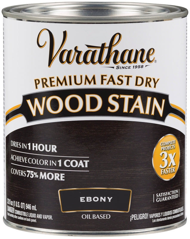 VARATHANE Varathane 269395 Wood Stain, Ebony, Liquid, 1 qt, Can PAINT VARATHANE