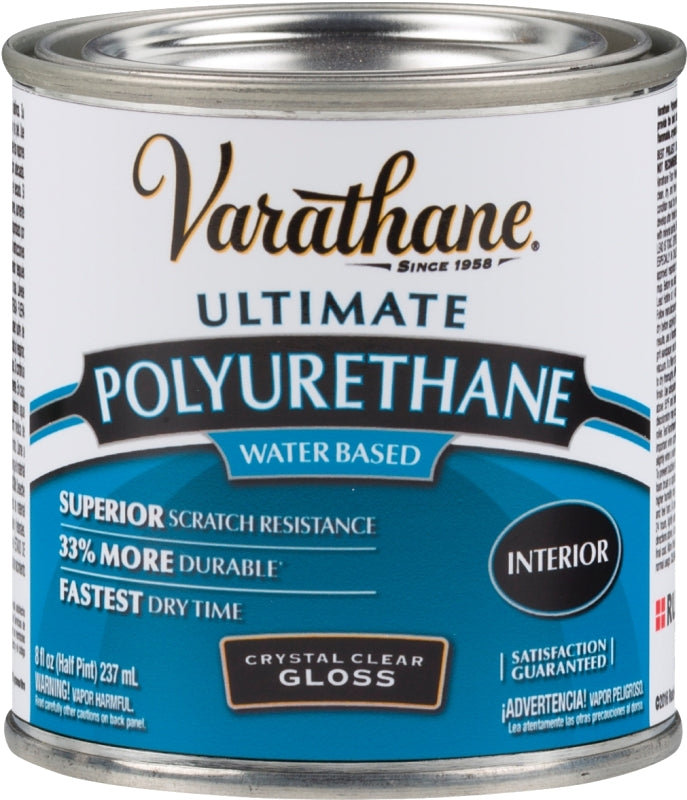 VARATHANE Varathane 200061H Polyurethane, Gloss, Liquid, Crystal Clear, 0.5 pt, Can PAINT VARATHANE