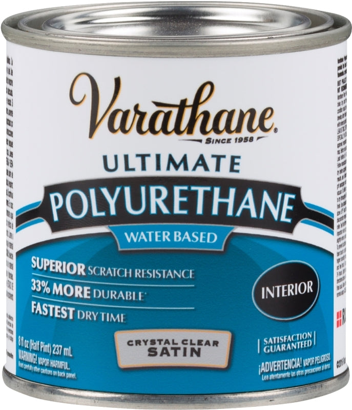 VARATHANE Varathane 200261H Polyurethane, Liquid, Crystal Clear, 0.5 pt, Can PAINT VARATHANE