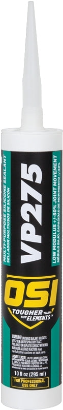 OSI OSI VP275 1493958 Silicone Sealant, Clear, 7 to 14 days Curing, -5 to 170 deg F, 10 fl-oz Cartridge PAINT OSI