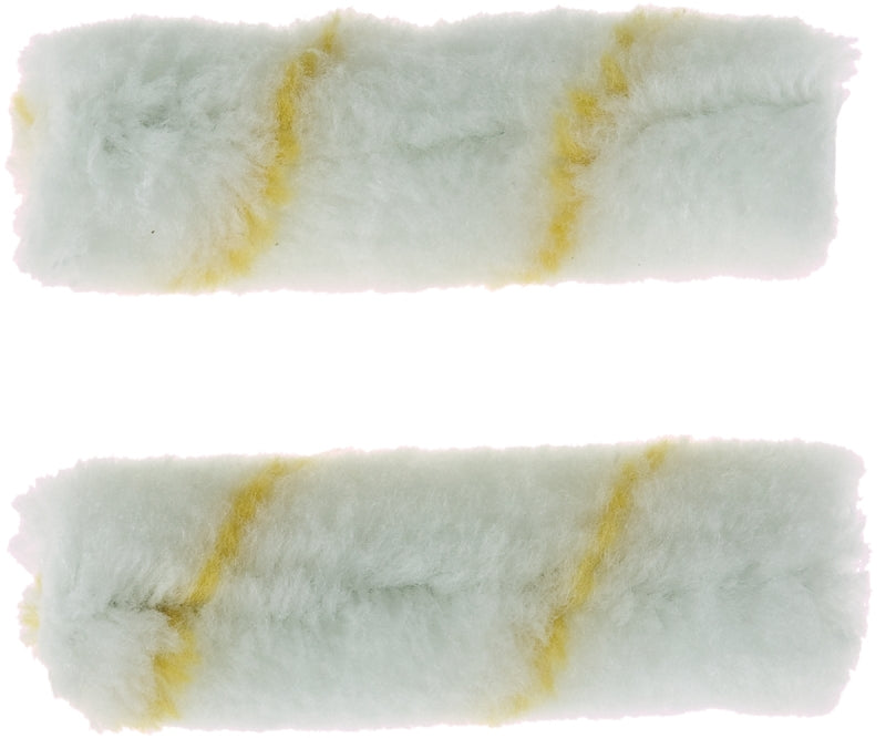 LINZER Linzer MR300-2 Paint Roller Cover, 3/8 in Thick Nap, 4 in L, Pro Stripe Woven Cover, White/Yellow PAINT LINZER