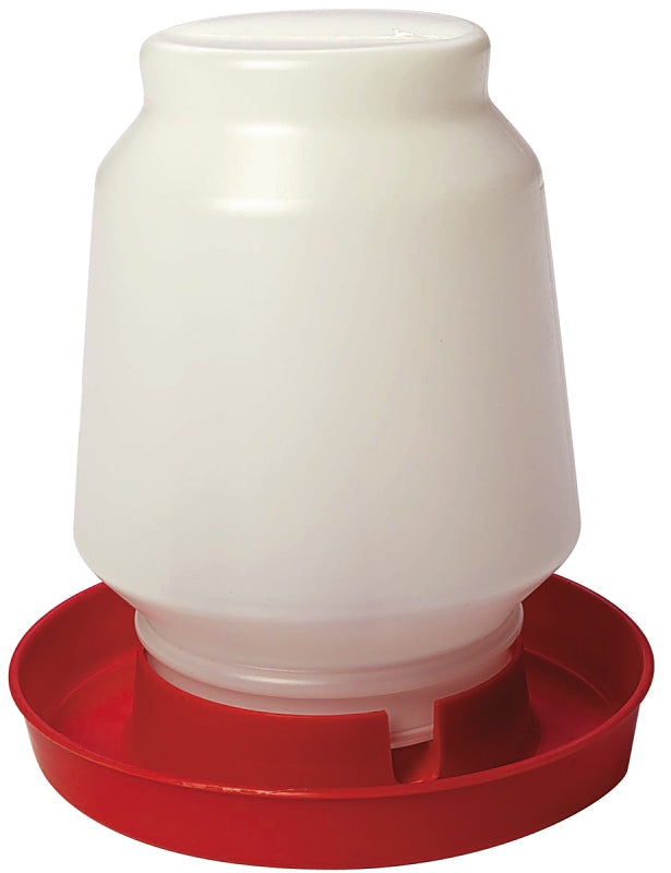 MILLER MFG Little Giant 7506 Complete Poultry Fount, 1 gal Capacity, Plastic, Red