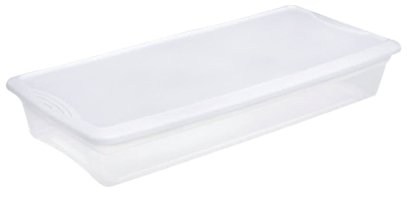 STERILITE Sterilite 19608006 Storage Box, Plastic, Clear/White, 34-7/8 in L, 16-5/8 in W, 6-1/8 in H HOUSEWARES STERILITE