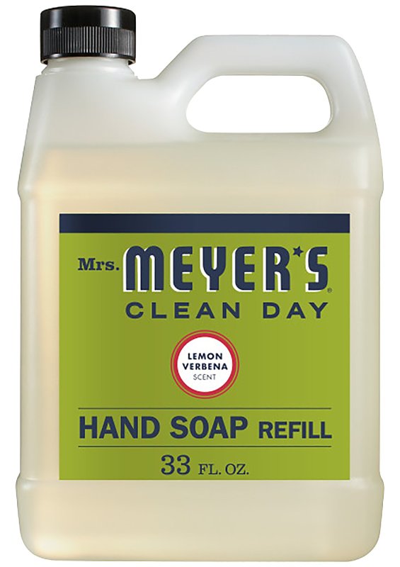 MRS. MEYERS Mrs. Meyer's 12163 Hand Soap Refill, Liquid, Lemon Verbena, 33 oz Jug