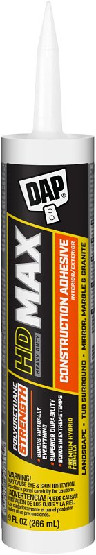 DAP DAP DYNAGRIP 27511 Construction Adhesive, White, 9 oz Cartridge