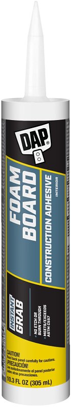 DAP DAP DYNAGRIP 27519 Foamboard Construction Adhesive, Off-White, 10.3 oz Cartridge