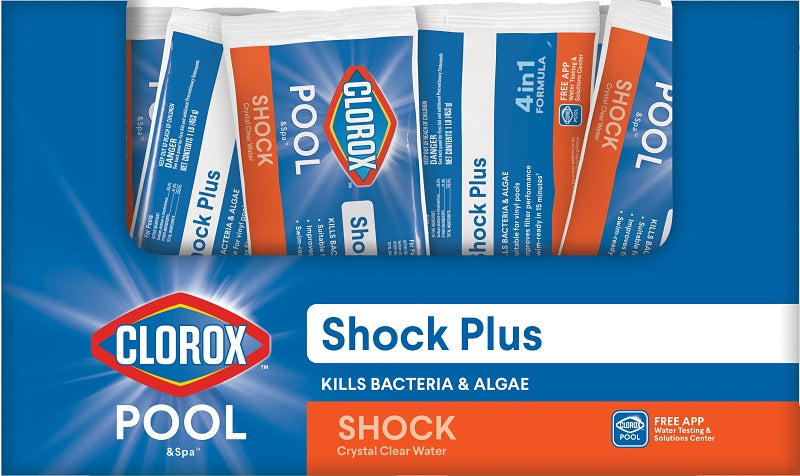 CLOROX Clorox 32636CLX POOL & Spa Shock Plus Series Pool Chemical, 1 lb Bag, Solid, Chlorine, White