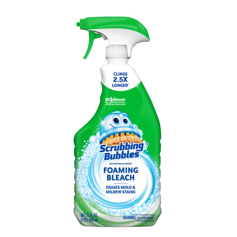 SCRUBBING BUBBLES Scrubbing Bubbles 70809 Foaming Bleach Cleaner, 32 oz Bottle, Liquid, Bleach, Clear