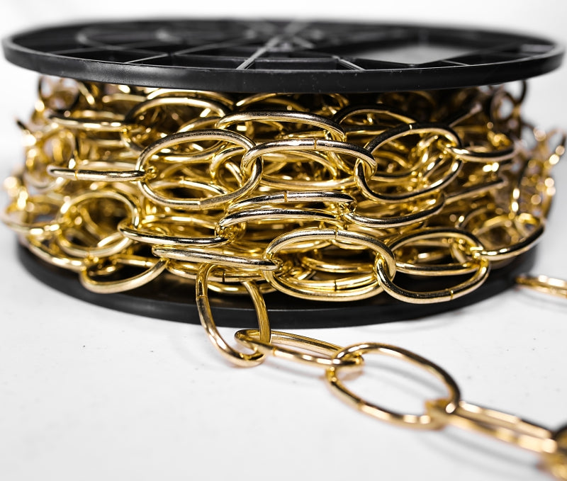 BARON Baron 2200 Decorator Chain, #10, 40 ft L, 45 lb Working Load, Steel, Brass