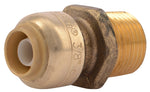 SHARKBITE SharkBite U118LFA Pipe Connector, 3/8 x 1/2 in, MNPT, Brass, 200 psi Pressure PLUMBING, HEATING & VENTILATION SHARKBITE
