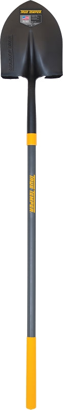 TRUE TEMPER True Temper 2584300 Shovel, 9 in W Blade, 16 ga, Steel Blade, Black Blade, Fiberglass Handle, Straight Handle