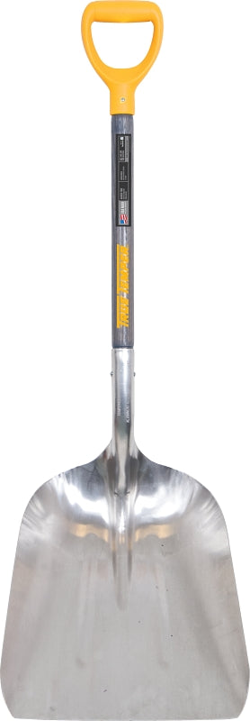 TRUE TEMPER True Temper 2681200 Scoop Shovel, 4.77 in W Blade, Aluminum Blade, Hardwood Handle, D-Grip Handle, 46.13 in OAL