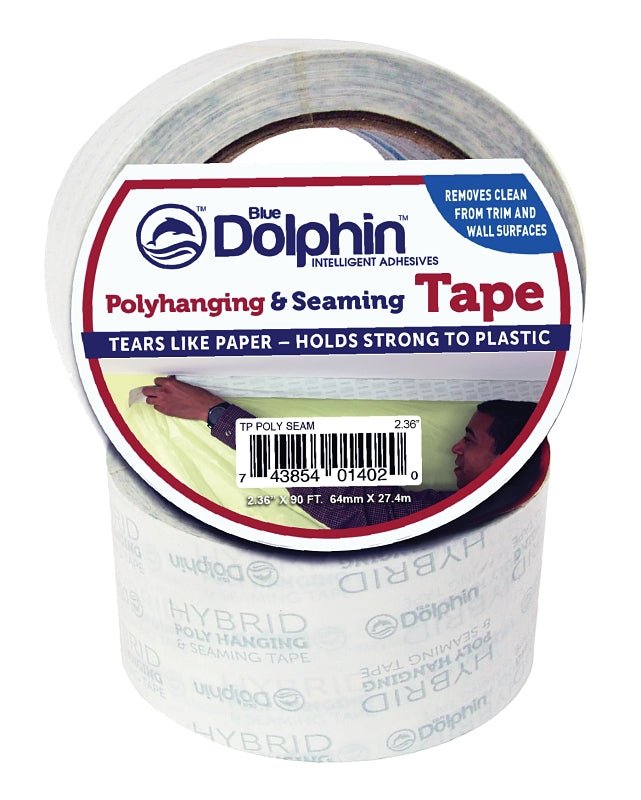 BLUE DOLPHIN Blue Dolphin TP POLY SEAM 0236 Hanging and Seaming Tape, 90 ft L, 2.36 in W HOUSEWARES BLUE DOLPHIN