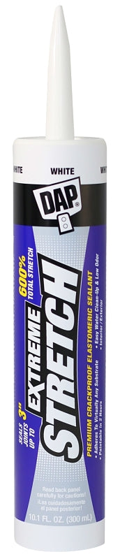 DAP DAP 18715 Elastomeric Sealant, White, 1 day Curing, 40 to 100 deg F, 10.1 oz Cartridge PAINT DAP