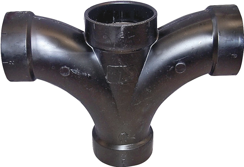 IPEX USA LLC-CANPLAS Canplas 104153BC Double Fixture Pipe Tee, 2 in, Hub, ABS, Black LAWN & GARDEN IPEX USA LLC-CANPLAS