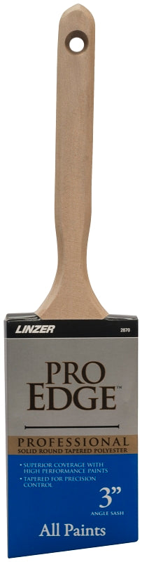 LINZER Linzer 2870-3 Paint Brush, 3 in W, Polyester Bristle, Angle Sash Handle PAINT LINZER