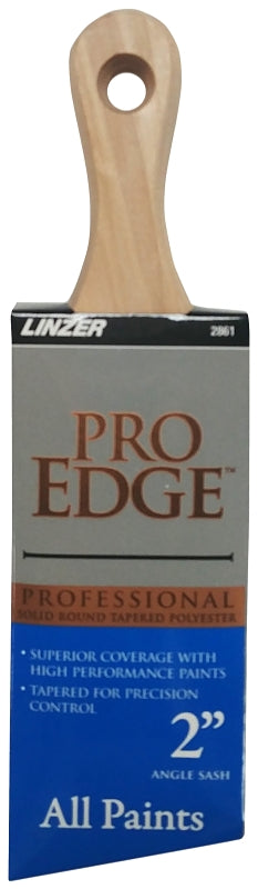 LINZER Linzer 2861 PE-2 Paint Brush, Wood Handle, 2 in W, Polyester Bristle, Angle Sash Handle