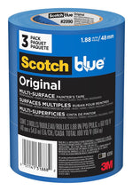 SCOTCH BLUE ScotchBlue 2090-48EVP Painter's Tape, Original Multi-Surface, 60 yd L, 1.88 in W, Crepe Paper Backing, Blue, 3/PK