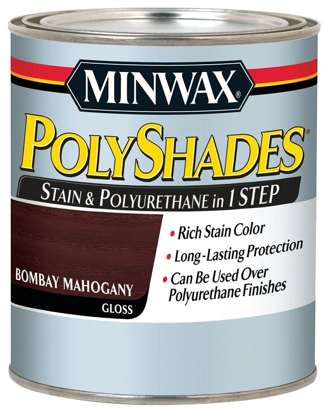 MINWAX Minwax PolyShades 214974444 Waterbased Polyurethane Stain, Gloss, Liquid, Espresso, 0.5 pt PAINT MINWAX