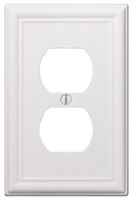 AMERELLE Amerelle 149DW Receptacle Wallplate, 5 in L, 2-7/8 in W, 1 -Gang, Steel, White, Screw Mounting ELECTRICAL AMERELLE