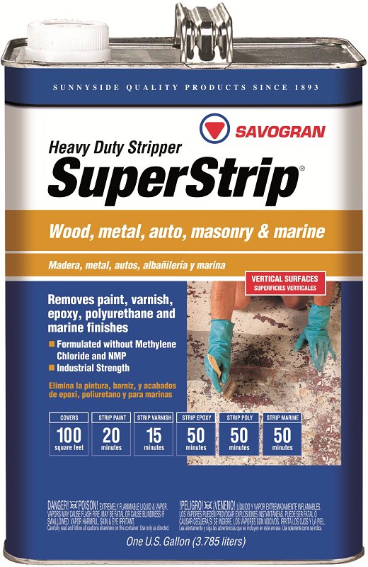SUNNYSIDE Savogran SuperStrip 01253 Paint/Varnish Remover, Liquid, Aromatic, Blue, 1 gal PAINT SUNNYSIDE