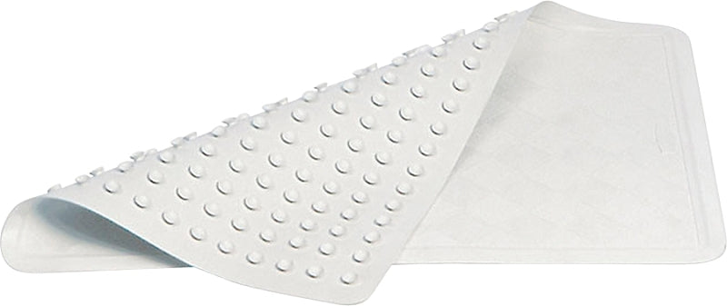 RUBBERMAID Rubbermaid 1982724 Bath Mat, 22-1/2 in L, 14 in W, Vinyl, White HOUSEWARES RUBBERMAID