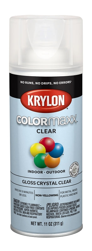 KRYLON Krylon K05515007 Enamel Spray Paint, Gloss, Clear, 11 oz, Can PAINT KRYLON