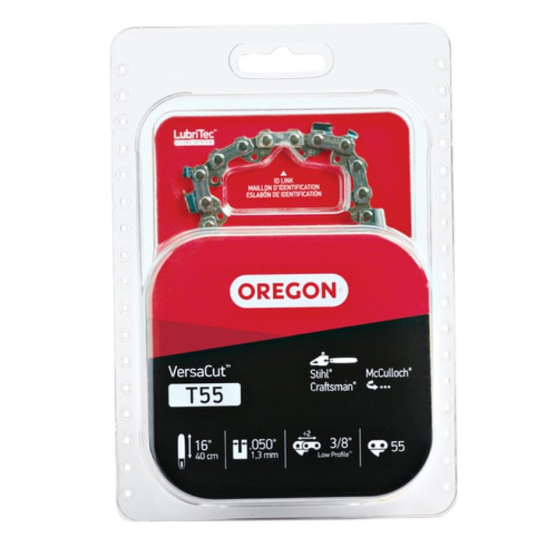 OREGON Oregon VersaCut T55 Chainsaw Chain, 16 in L Bar, 0.05 Gauge, 3/8 in TPI/Pitch, 55-Link