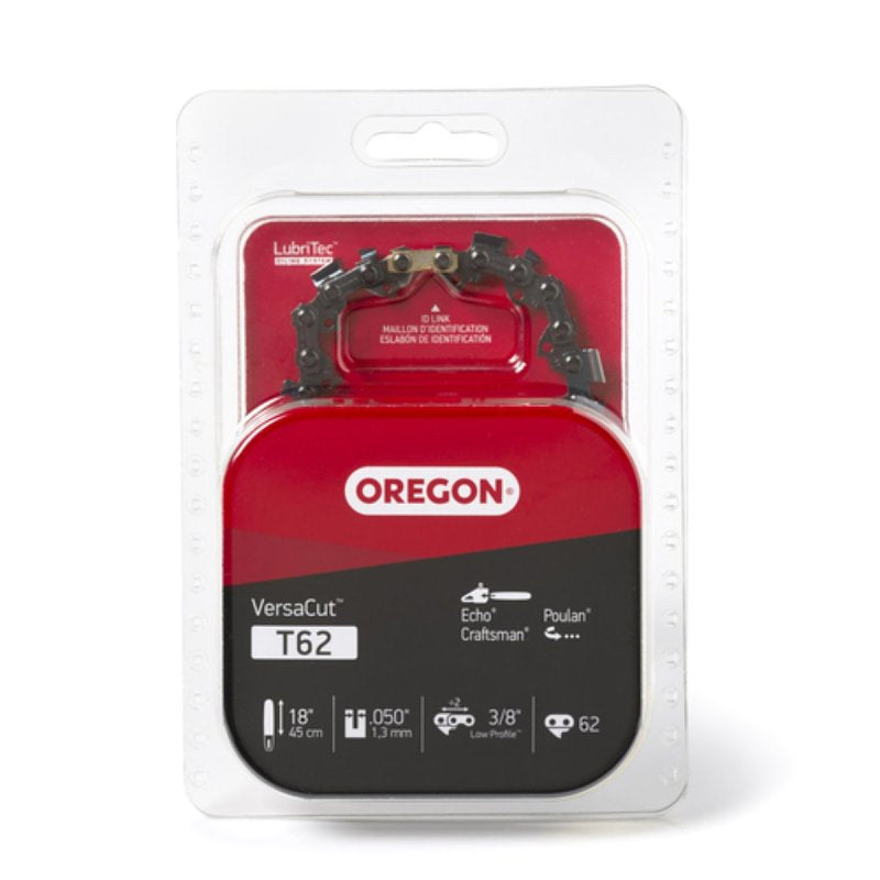 OREGON Oregon VersaCut T62 Chainsaw Chain, 18 in L Bar, 0.05 Gauge, 3/8 in TPI/Pitch, 62-Link