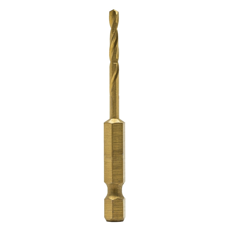 DEWALT DEWALT DD5108 Impact Drill Bit, 1/8 in Dia, 2-5/8 in OAL, Spiral Flute, 1/4 in Dia Shank, Hex Shank TOOLS DEWALT