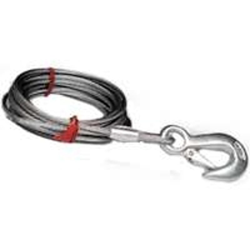 BARON Baron 59386 Winch Cable, 3/16 in Dia, 25 ft L, Hook End, Galvanized Steel
