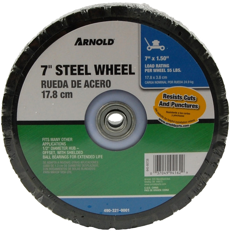 ARNOLD Arnold 490-321-0001 Tread Wheel, Steel, For: Lawnmowers and Golf Carts