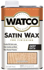 WATCO Watco 67041 Finishing Wax, Natural Satin, Liquid, 1 qt, Can