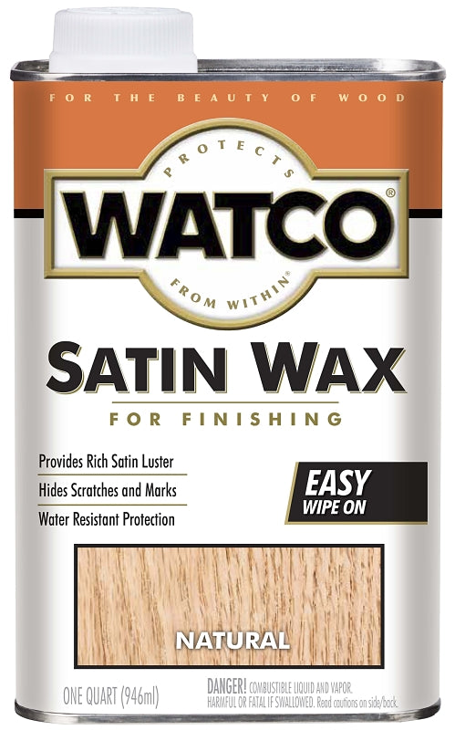 WATCO Watco 67041 Finishing Wax, Natural Satin, Liquid, 1 qt, Can