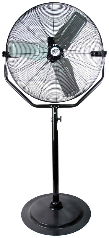 VENTAMATIC MaxxAir HVPF 30 YOKE High-Velocity Pedestal Fan, 120 V, 1.65 A, 360 deg Sweep, 30 in Dia Blade, Metal Housing Material