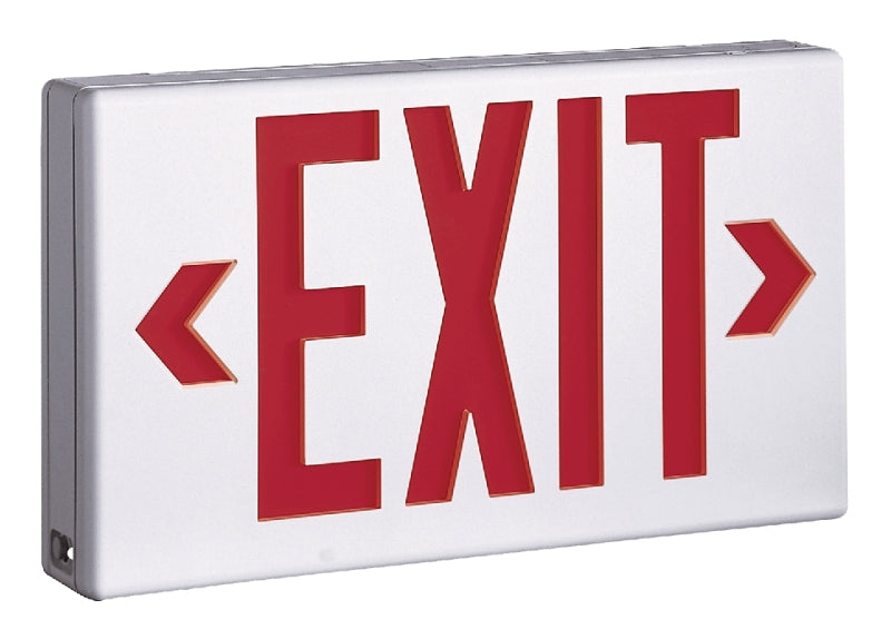 SURE-LITES Sure-Lites LPX Series LPX6 Exit Light, 13 in OAW, 7-1/2 in OAH, 120/277 VAC, 0.98, 1.12 W, LED Lamp, Red/White ELECTRICAL SURE-LITES