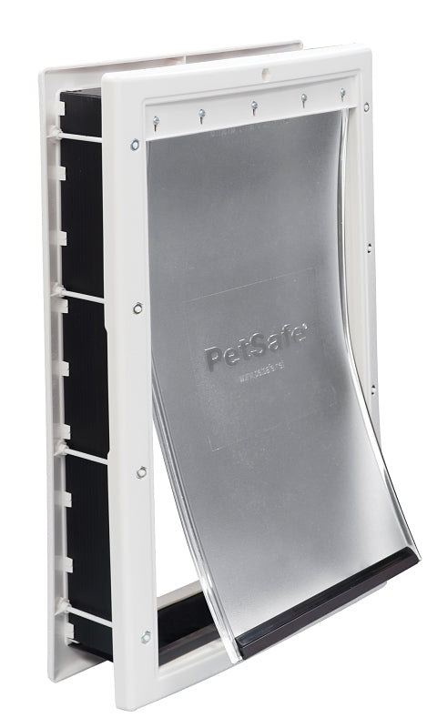 RADIO SYSTEMS PetSafe PPA00-10960 Pet Door, 1/16 to 2 in Door, 10-1/8 x 16-1/4 in Flap Opening, Plastic, White
