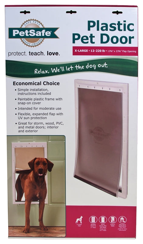 PETSAFE PetSafe PPA00-10961 Pet Door, 16 in W, 27-1/4 in H, Plastic, White