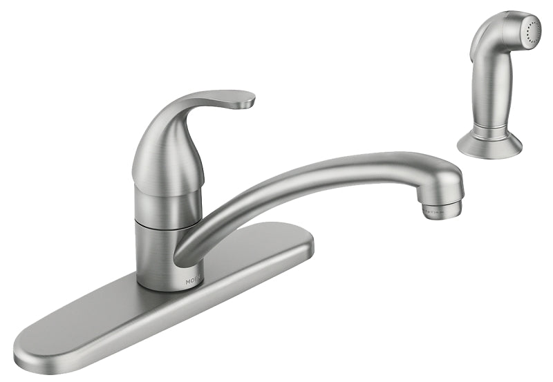 MOEN Moen Adler 87604SRS Kitchen Faucet, 1.5 gpm, 4 -Faucet Hole, Spot Resistant Stainless, Sink Deck Mounting, Lever Handle