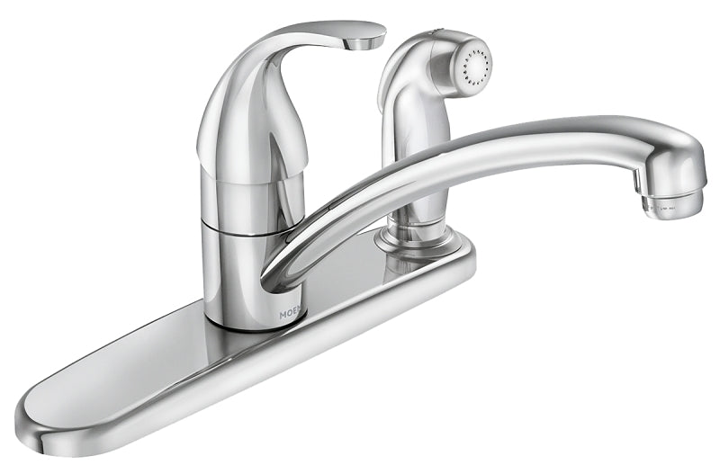 MOEN Moen Adler 87605 Series Kitchen Faucet, Chrome Plated, 4.62 in Spout, 9.06 in Spout Reach, 1.5 gpm, 3-Faucet Hole PLUMBING, HEATING & VENTILATION MOEN