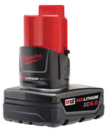MILWAUKEE Milwaukee M12 48-11-2460 Rechargeable Battery Pack, 12 V Battery, 6 Ah