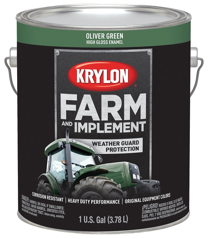 KRYLON Krylon K01979000 Farm Equipment Paint, High-Gloss Sheen, Oliver Green, 1 gal, 50 to 200 sq-ft/gal Coverage Area