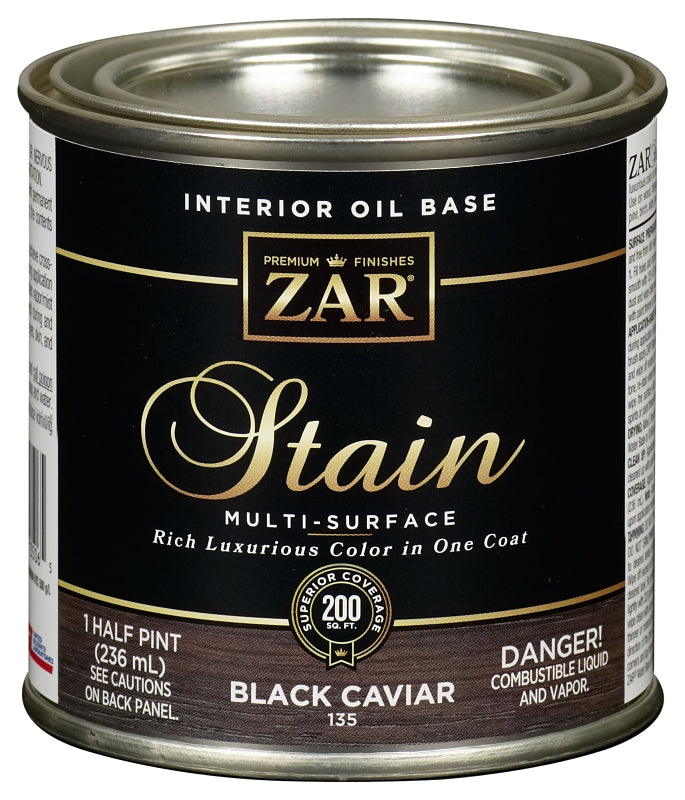 ZAR ZAR 13506 Wood Stain, Black Caviar, Liquid, 0.5 pt
