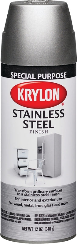 KRYLON Krylon K02400777 Spray Metallic Spray Paint, Silver Metallic, Stainless Steel, 11 oz